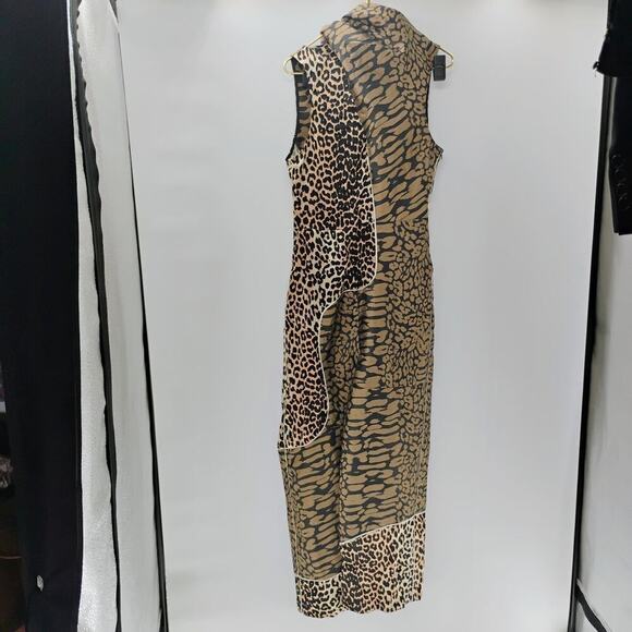 Ganni Mullin Georgette Leopard Print Wrap Jumpsuit Size 38 - Picture 2 of 16